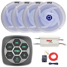 Metra Marine with Boat Controller, 4x 8'' 320W Blue LED Speakers, Amplifier, Kit