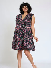 Women's Casual Deep V Neck  Print  Dress Size Small