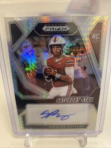 2024 Prizm Draft Picks Saturday Star Spencer Rattler RC Hyper Auto + NFL RC TR24 - Picture 2 of 5