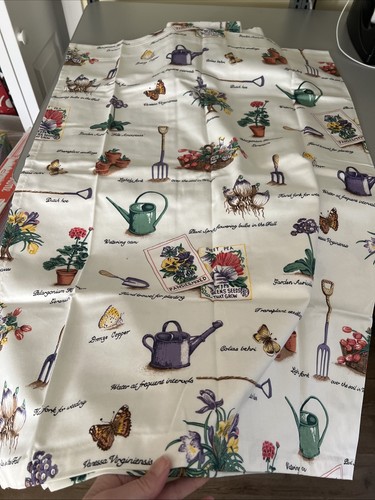 Vintage Waverly Home Fashions Curtains Tiers Potting Shed Thistle 102" x 36" NEW - Picture 5 of 5