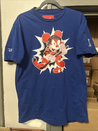 October’s Very Own OVO Disney Hockey Mickey Mouse Blue T-Shirt Size M Owls - Picture 1 of 7
