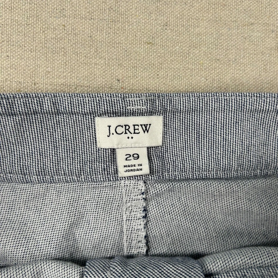 Pantalones J Crew Mujer 29 Pierna Ancha Marinero Tiro Alto Náutico Pin Rayas Chino Retro Foto 4 de 4