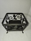 WROUGHT IRON METAL BASKET BLACK