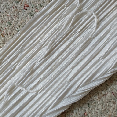 Vtg Maxi Dress 9/10 White Ribbed Pleated Sequin V Neck Formal Union Made USA - Picture 16 of 16