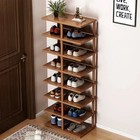 Solid Wood Shoe Rack Multi-Tier Narrow Shelf Entryway Space Saver Cabinet