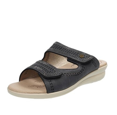Ramblas Hausschuhe mit Rissen und blauem Keilabsatz - Damenschuhe Pantoffeln