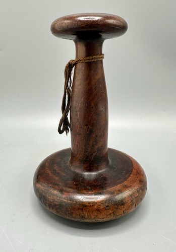 Treen 19th C Lignum Vitae Slickenstone Saddler's Smooth Linen Smoother Glazer - Picture 2 of 12