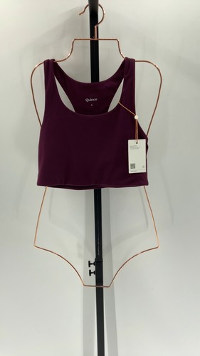 Quince Womens Ultra-Form Scoop-Neck Longline Bra Plum S