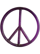 60s Purple Lucite Acrylic Peace Sign Symbol Hippie Vintage Sixties 70s READ