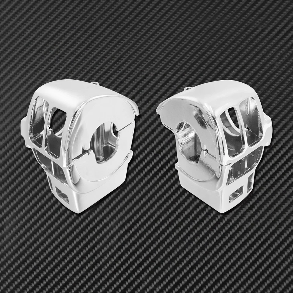All Chrome Switch Housring Cover + Button Cap Cover Fit For Harley Touring 2013 - Image 3 of 4