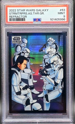 2022 Topps Star Wars Galaxy #63 STORMTROOPERS ASSESS THEIR GEAR REFRACTOR PSA 9 - Picture 1 of 2
