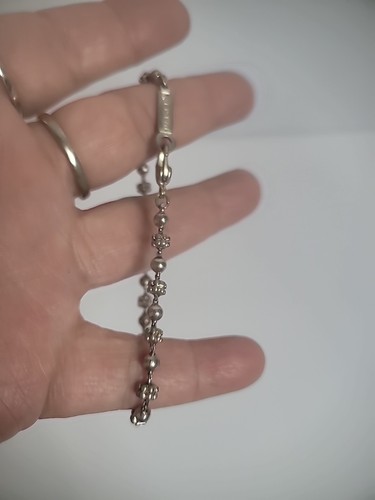 Vintage Napier Silver Tone Beaded Charm Bracelet Jewelry Costume - Picture 6 of 7