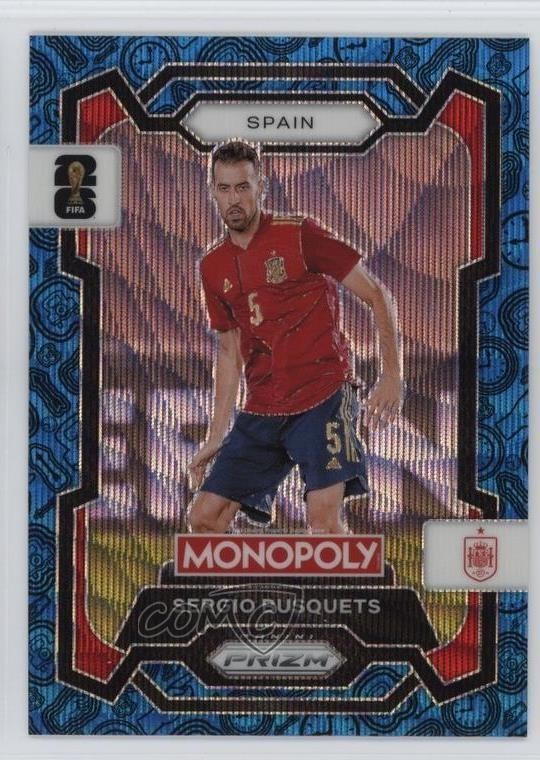 2026 Prizm Monopoly FIFA World Cup Four Corners Blue Wave Sergio Busquets 05ol