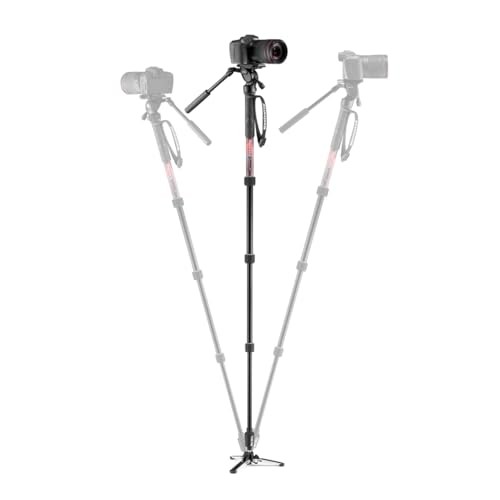 MANFROTTO ELEMENT MII 4-SECTION ALUMINUM VIDEO MONOPOD FLUID HEAD - RED - Picture 5 of 5