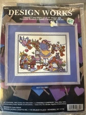 Design Works Out To Dry Cross Stitch New Picture Kit Girl Laundry 80s