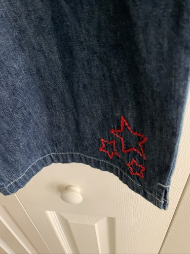 Norton Studio Jean Capris Size L With Embroidered Stars - Picture 3 of 5