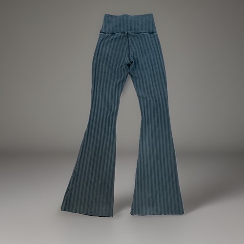 Aerie OFFLINE OG Flare Leggings Ribbed High Rise XS grau gestreift Freizeit