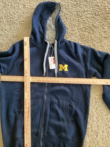 NWT Antigua Michigan Zip Up Sweatshirt Navy Blue Heavy Football Men’s Large - Picture 2 of 4