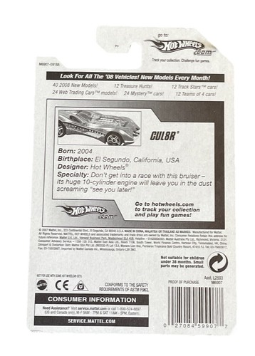 2007 Hot Wheels Hot Wheels Design CUL8R New - Picture 3 of 3