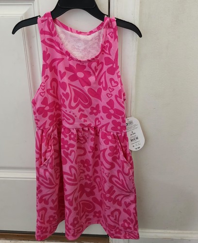 Pink Summer Dress Girl withpocket, Kids Casual Fit And Flare, Size S(6-6x) - Picture 3 of 4