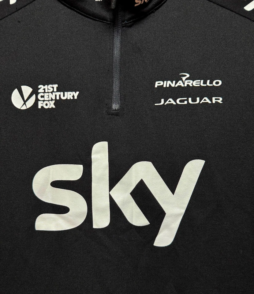 RAPHA SKY TEAM CYCLING BIKE JERSEY SHIRT BLACK PINARELLO JAGUAR FOX SIZE L - Image 3 of 4