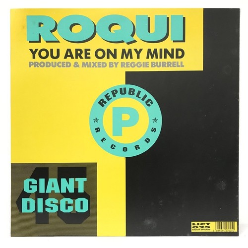 Roqui Vinyl 12" Single You Are On My Mind Republic Records LICT025 1989 FPL-RMF - Picture 2 of 6