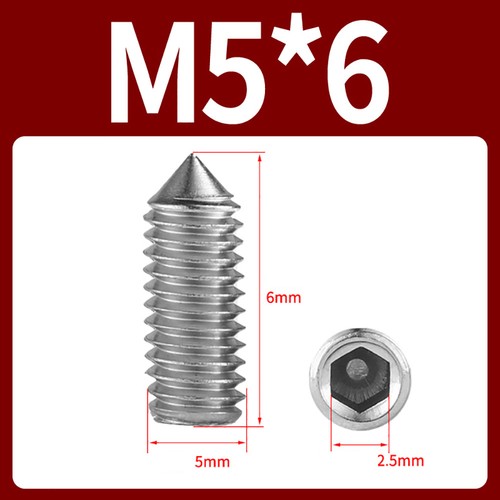 M3 - M10 A4/316 Stainless Steel Cone Point Grub Screws Hexagon Socket Set Screws - Picture 23 of 51