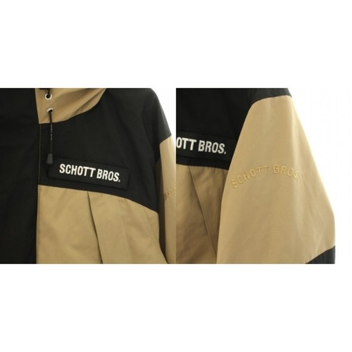 Shot SCHOTT 2 tone field parka 2TONE Mountain Outer Hood S Beige Black Used a516 - Picture 9 of 9