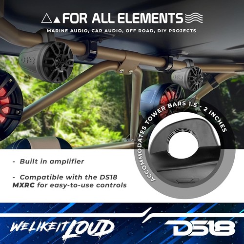 DS18 MP4TPBT 4" Marine Wakeboard Tower Speakers Pair 240W Max Bluetooth IPX5 - Picture 3 of 8