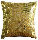 Decorative Cushion Case Gold 16"x16", Square Silk Fabric - The Gold Mosiac