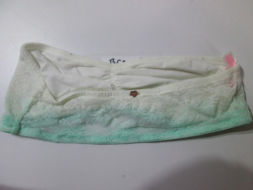 Victoria Secret Bra Size S White/Mint Wireless Unlined Strapless Pullover Lace - Picture 2 of 5