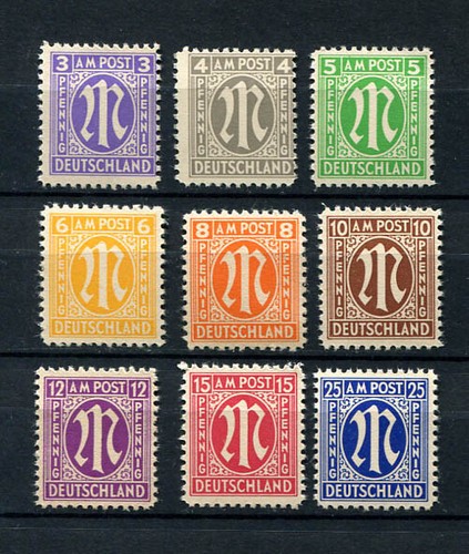 Germany - AMG - US Zone : Washington printed set from 1945 - mint NH