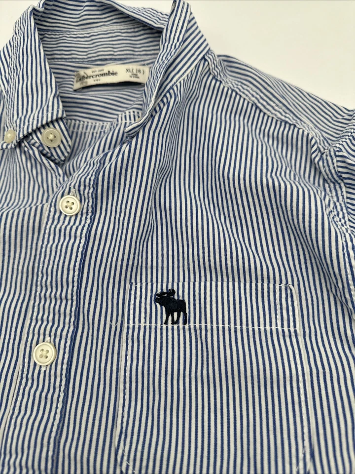 Camisa Abercrombie Niños Manga Larga Con Botones Juvenil Niña X-Grande Rayas. #13289 Foto 2 de 4