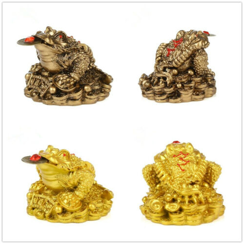 Fortune Frog Chinese Lucky Three Legged Money Toad Craft Feng Shui Home Decor - Picture 2 of 9