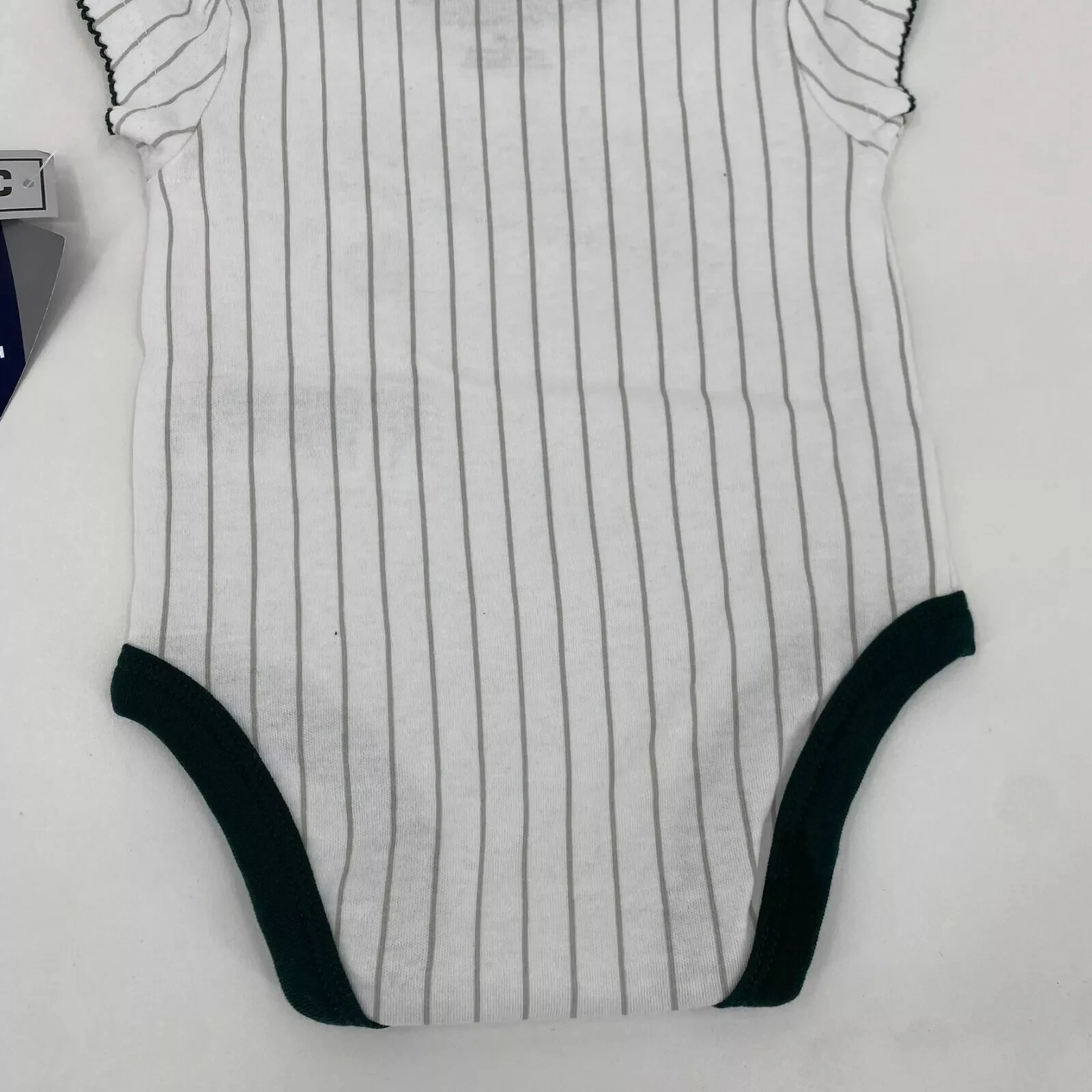 Oakland Athletics Bodysuit One Piece Romper Infant Size 0/3 Months White Striped