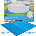 Summer Waves Square Ground Cloth Cover for 15 FT Inflatable/Frame Pools - NEW