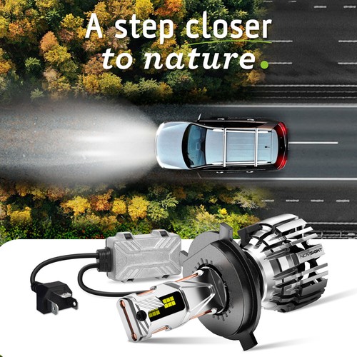 NOVSIGHT 9003 H4 LED Headlight Bulbs Kit 140W 32000LM High Low Beam Bright White - Picture 8 of 13