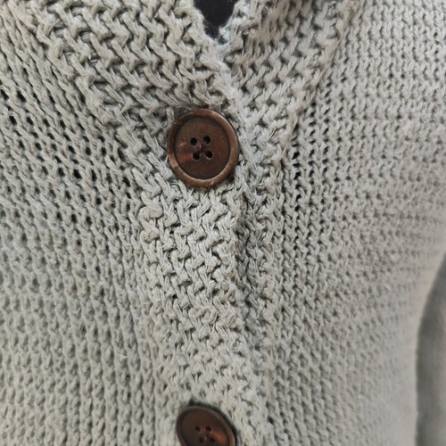 Cárdigan Ralph Lauren Mezcla Seda Tejido a Mano Verde Espuma de Mar Mediano 12 Mangas Largas - Imagen 4 de 20