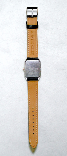 SEIKO CADET Rectangle Square Watch 7N01-5010 1990 White Dial Black Leather Japan - Picture 6 of 8