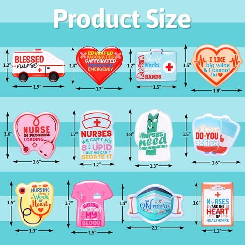 12Pc Nurse Refrigerator Magnets Nursing Fridge Locker Medical Graduates Students - Picture 2 of 8