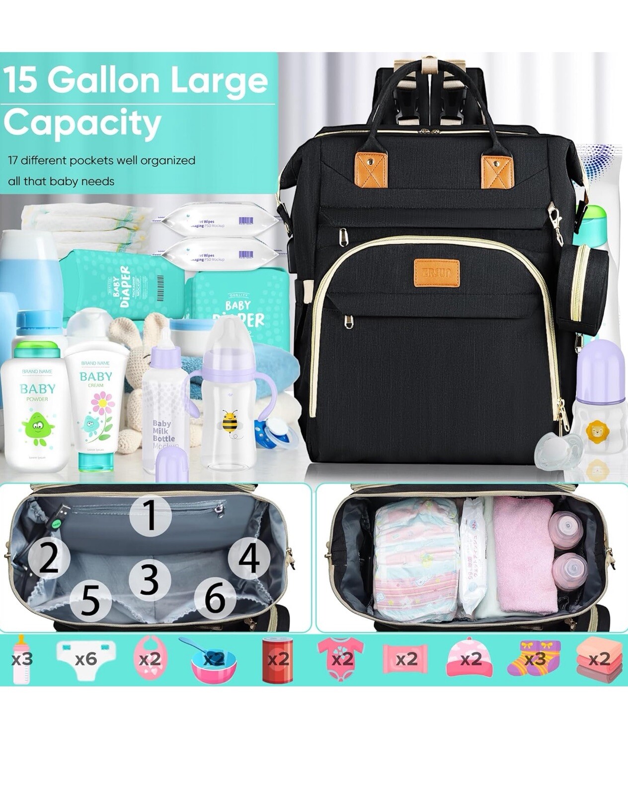 Baby Diaper Bag Backpack Travel Mom Mummy Maternity Changing Pad Waterproof NEW