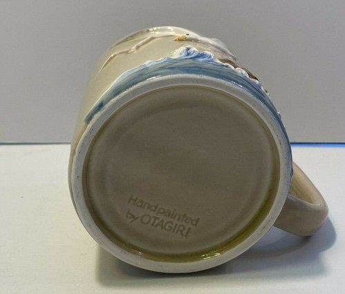 Otagiri Hand Painted 3D Embossed Seagulls Waves Drinking Cup Mug - Picture 6 of 6