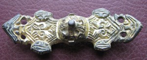 Authentic-Ancient-Artifact-gt-Viking-Gilt-Equal-Arm-Brooch-with-Beast-Heads-VK-84