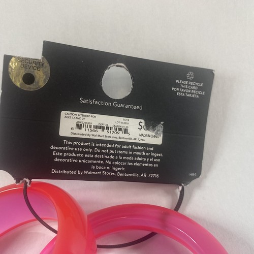 No boundaries Clear Frosted Pink fashion bracelet Bangles Set Of Two NWT - Picture 11 of 13