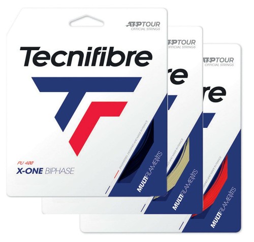 Tecnifibre X-ONE BIPHASE Corda Racchetta Tennis - Set 12m - Nero Naturale Rosso - Foto 1 di 4