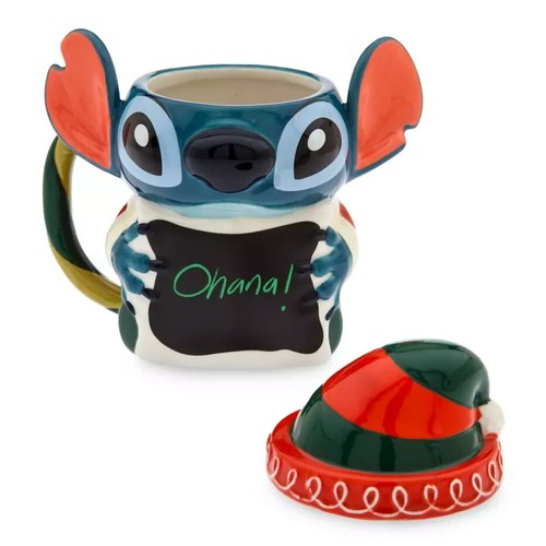Tazza natalizia Disney Parks Stitch con coperchio - Lilo & Stitch nuova con scatola - Foto 4 di 7