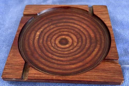 Vintage SHUR WOOD TARGET ASCHENBECHER Birke furniertes Holz 5 3/4" quadratisch Mid-Century - Bild 2 von 7