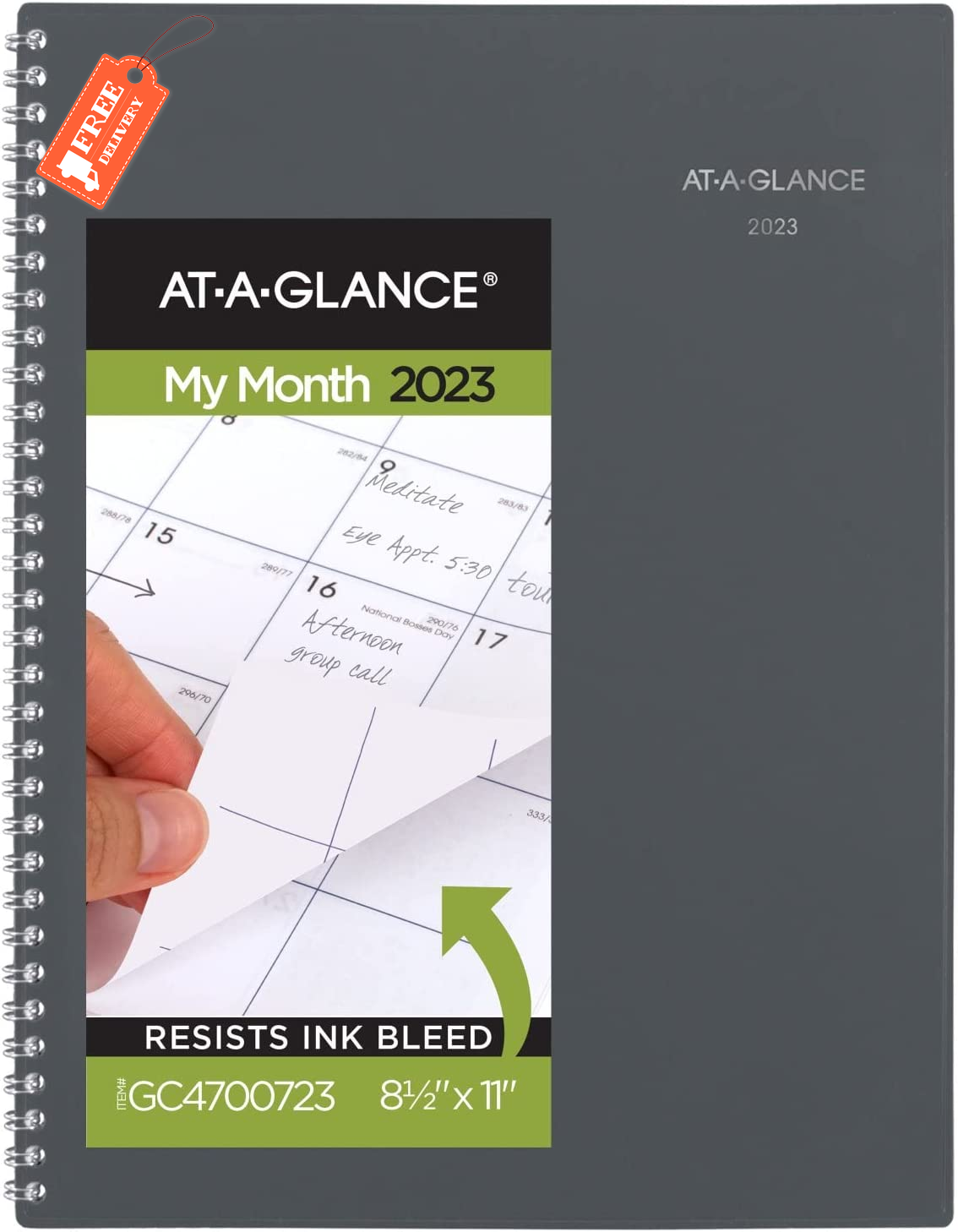 At-A-Glance 2023 Monthly Planner, Dayminder, 8-1/2 X 11, Large, Gray  (Gc47007) 313043268239 | Ebay