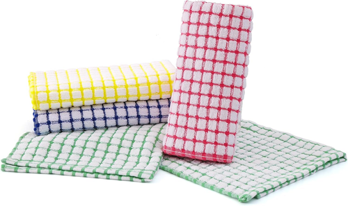 Cotton 8 Pack Terry Kitchen Dish Cloths, 12 X 12 Inches Super Soft and Absorbent - Picture 9 of 12