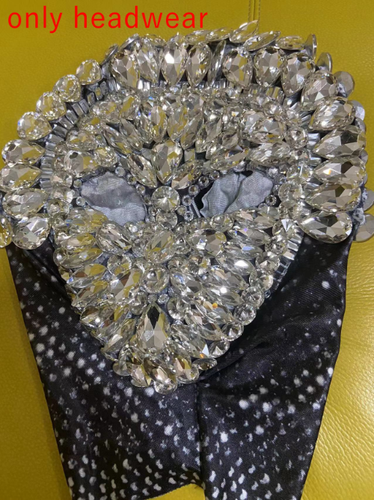 Glitzernder Strass Overall für Männer Elastisch Kopfbedeckung Sexy Nachtclub Tanz Outfit - Bild 7 von 14
